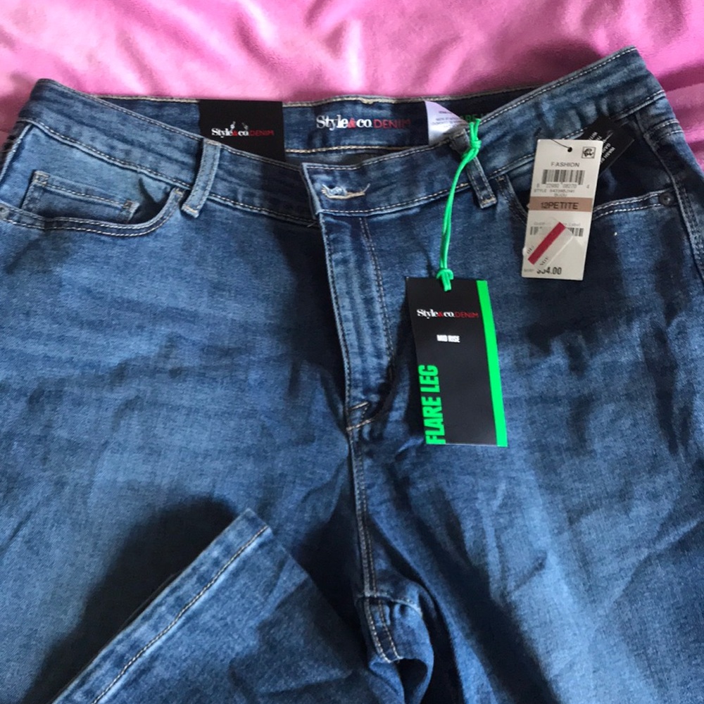 Style & Co. Denim Flare Leg Mid Rise. - Picture 3 of 5